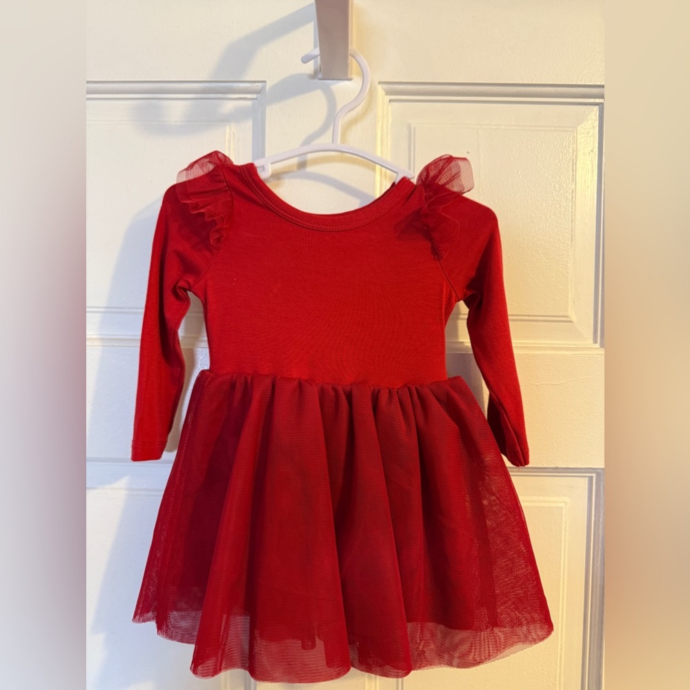 Little Sleepies Holiday Red Flutter Tutu Dress w/Bloomer - 3-6 months - Picture 4 of 8